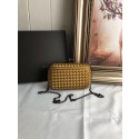 BOTTEGA VENETA Knot snakeskin-trimmed satin clutch 62548 Bronze JH09311QX19