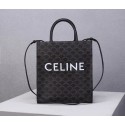 Celine TEEN TRIOMPHE BAG IN TRIOMPHE CANVAS AND CALFSKIN CL91542 BLACK JH05829Hx86