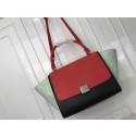 Celine Trapeze Bag Original Leather 3342 Red grey black JH06161Au34