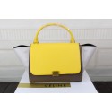Celine trapeze bag original leather 3342 yellow&khaki&white JH06340MM62