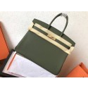 Cheap Hermes Birkin 35CM Tote Bag Original Togo Leather BK35 green JH01630FT69