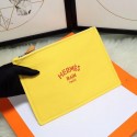 Copy 1:1 Hermes Cosmetic Bag H3700 Lemon Yellow JH01301GO58