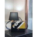 Copy FENDI Kan I Leather Shoulder Bag 8BT283B black JH08642Ea94