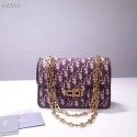 Designer Fake Dior DIORADDICT DIOR OBLIQUE-TAS M5818C Oxblood red JH07389TP23