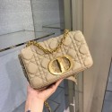 Designer Fake Dior SMALL DIOR CARO BAG Soft Cannage Calfskin M9241 apricot JH06799TP23