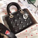 Dior lucky badges Original sheepskin Tote Bag A88035 black JH07305DO87