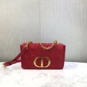 Dior SMALL DIOR CARO BAG Soft Cannage Calfskin M9241 red JH06813uF26