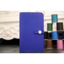 Fake 2015 Hermes new model original leather clutch 6648 brilliant blue JH01811Ty15