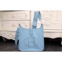 Fake Copy Hermes evelyne hot style original leather H1188 light blue JH01740Mv33