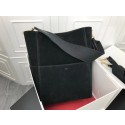 Fashion Celine Seau Sangle Original Suede Leather Shoulder Bag 3369 black JH06144RW51