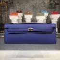 Fashion Hermes Kelly Clutch Epsom calfskin H0588 blue JH01494FA65