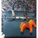 Fashion Imitation Hermes Birkin 30CM Tote Bags Litchi Leather H30LI Blue JH01412dK58