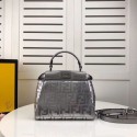 FENDI PEEKABOO ICONIC leather bag F0335 Silver JH08519GB12