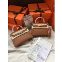 Hermes Kelly 19cm Shoulder Bags Epsom Leather KL19 brown JH01159sm27