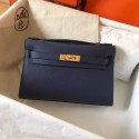 Hermes original epsom leather kelly Tote Bag KL2833 Royal Blue JH01527pO91