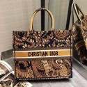 High Quality Fake ORANGE AND BLACK DIOR BOOK TOTE DIOR ANIMALS EMBROIDERED CANVAS BAG M747 JH07061nD19