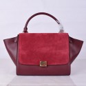 Imitation Cheap Celine Trapeze Bag Original Nubuck Leather 8803-7 Burgundy JH06316wG78