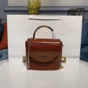 Imitation Chloe Original Crocodile skin Leather Top Handle Small Bag 3S030 Brown JH08845LQ13