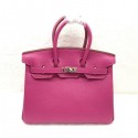 Imitation Hermes Birkin 25CM Tote Bag Original Leather H25 Rose Red JH01680XD29