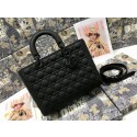 Imitation LARGE LADY DIOR BAG Black Ultramatte Cannage Calfskin M0566SL JH06874cI42