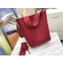 Knockoff 1:1 Celine SEAU SANGLE Original Calfskin Leather Shoulder Bag 3369 red JH06220Pf97