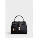 Knockoff 1:1 CELINE SMALL 16 BAG IN SATINATED CALFSKIN A188003 black JH05991Wj74