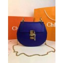 Knockoff 1:1 Chloe Drew Shoulder Bags Calfskin Leather 2709 Dark Blue JH08941Wj74