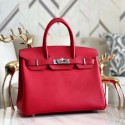 Luxury Hermes original Epsom Leather HB35O red&silver Metal JH01249Zu29