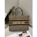 New DIOR BOOK TOTE SMALL Oblique Embroidered Velvet M1296ZW Brown JH06907rZ14