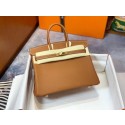 Replica 1:1 Hermes Birkin 25CM Epsom Bag Original Leather H25E brown JH01179td34