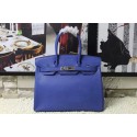 Replica 1:1 Hermes Birkin H35 new model lizards blue gold(silver) JH01769td34