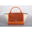 Replica Celine Trapeze Bag Original Leather 3342-1 naturals&orange&off white JH06501QT16