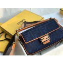 Replica Designer Fendi BAGUETTE LARGE Blue denim bag BR771A9 JH08534uT54