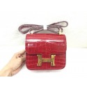 Replica Hermes Constance Bag Croco Leather 3326 Burgundy JH01668GC56