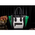 Top Celine Luggage Tote Bag Original Leather 3308 White&Black&Green JH06360zq44