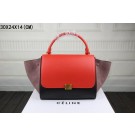 2015 Celine flap bags nubuck leather with original leather 3342-1 red&black&khaki JH06497nV16