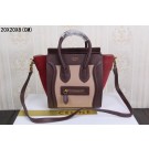 2015 celine nano luggage tote handbag calfskin 3308 Pink burgundy JH06349eW69