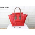 2015 Celine top quality litchi grain with plain weave 3308-1 red&khaki JH06460Hu22