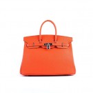 2015 Hermes Birkin 35CM H-35 silver hardware orange JH01845Ea63