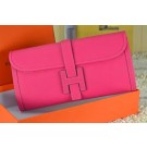 2015 hermes epsom leather jige elan long clutch bag rose red 509058 JH01888sc42