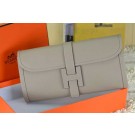 2015 hermes jige elan long clutch bag epsom leather gray 509058 JH01884fp99