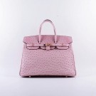 2015 Hermes new models ostrich pattern 6089 pink gold chain JH01865aT90