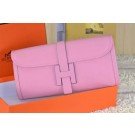 AAA 1:1 2015 hermes epsom leather jige elan long clutch bag pink 509058 JH01890Pp71