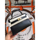AAA 1:1 Hermes original mini Kelly chevre mysore K19CM black&Gold Metal JH01283Bu52