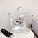 AAA Prada Fabric and Plexiglas handbag 1BG164 white JH05557pL24