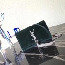 AAA Replica Yves Saint Laurent Monogramme Velvet Shoulder Bag 8011 green JH08242UG71