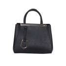 Best Fendi 2Jours Saffiiano Leather Tote Bag 8BM2601 Black JH08602Yd28