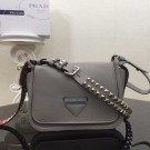 Best Prada Concept calf leather bag 1BD123 grey JH05453Vp72