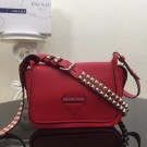 Best Prada Concept calf leather bag 1BD123 red JH05454DB16