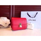 Celine Classic Box Flap Bag Calfskin Leather 2263 Red JH06309sz95
